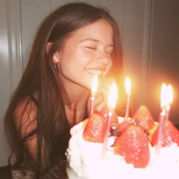 A birthday celebration with cake and candles